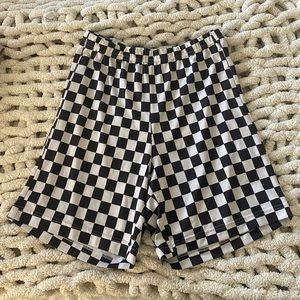 checkered biker shorts